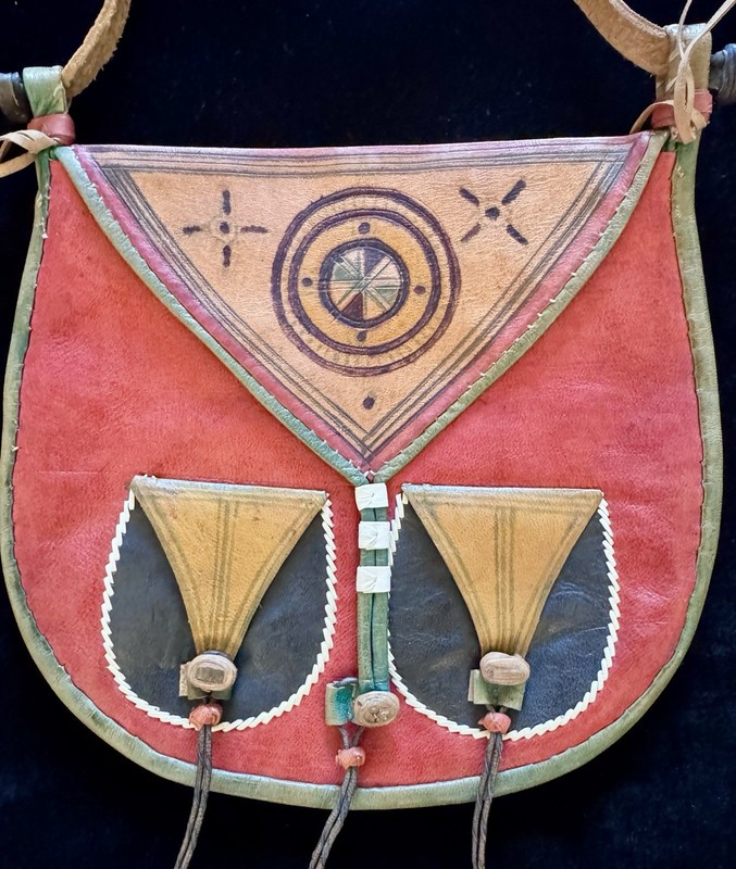 Vintage African Tribal Leather Ethnic Ethnographic Boho Handbag