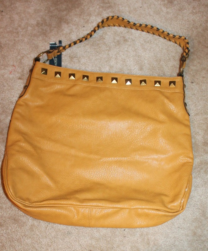 FADED GLORY Large 1-Compartment HOBO PURSE (mustard yellow w/ snap) New w/ Tags