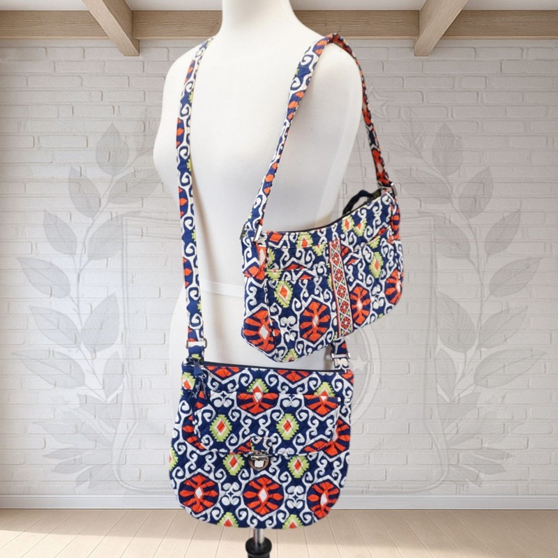 ❤️ vera bradley Sun Valley Crossbody Shoulder Bag Set Lot White Blue Orange