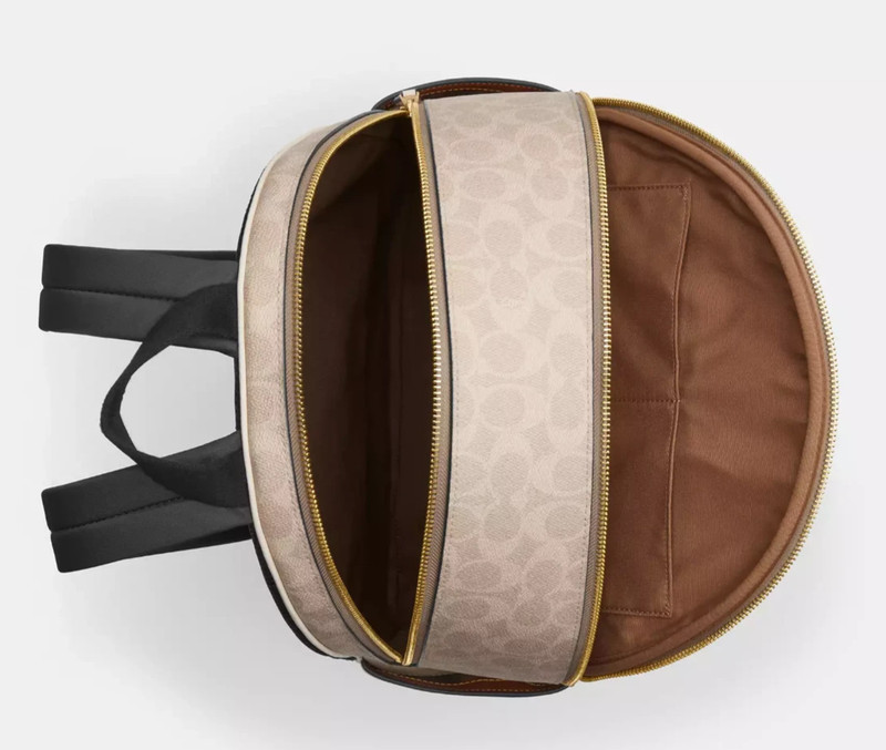 Coach Court Large Sand/Chalk Signature Coated Canvas & Leather Backpack -CZ175 gallery