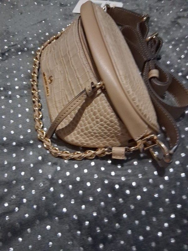 Michael Kors Slater Small CAMEL Crocodile Embossed Leather Sling Pack gallery
