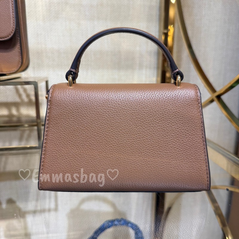 Tory Burch Britten Mini Top Handle Crossbody 175816 Forest Brown $300 gallery