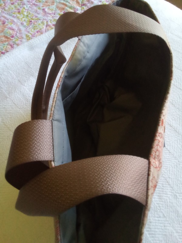 Maruca Design Treasure Tote Bag Web Handle Boulder CO Floral Tan Rust Gray gallery