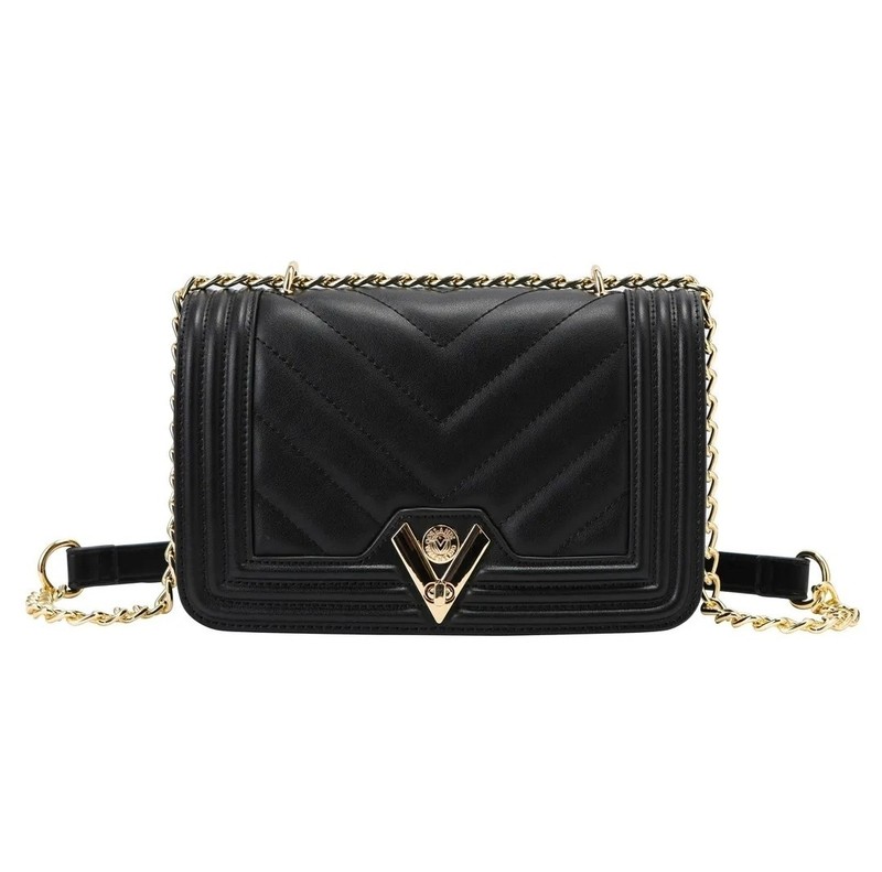Valentino Orlandi Black Quilted Crossbody