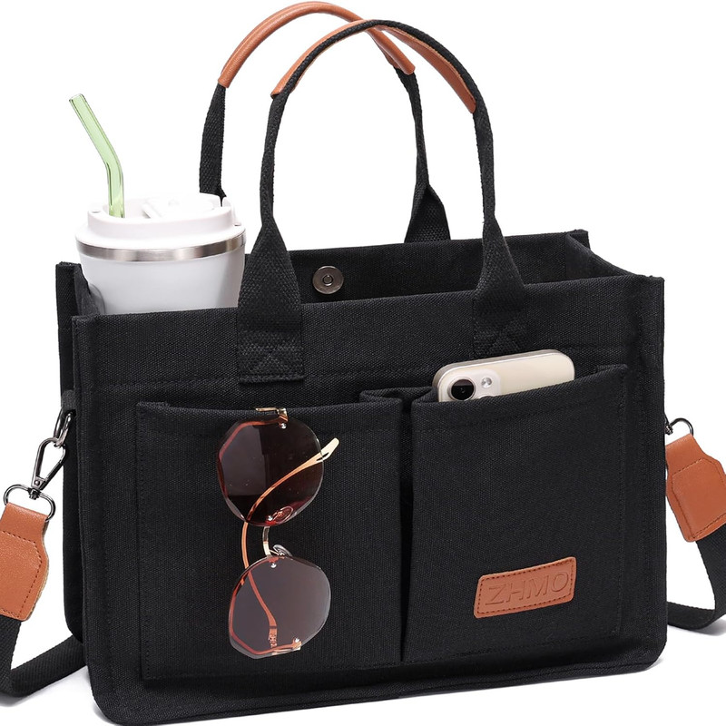 ZHMO Canvas Tote Bag for Women,Women’S Bags Crossbody Bags Work Laptop Tote Bag