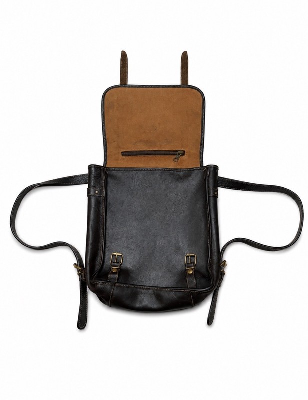 Vintage Genuine Brown Leather 12” Tall 11” Wide 4” Depth Backpack Unisex Adult gallery
