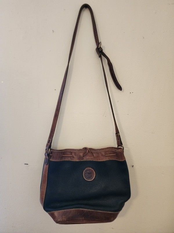 Vintage Rare Authentic Timberland Nubuck and Leather Shoulder Strap Bag – Black