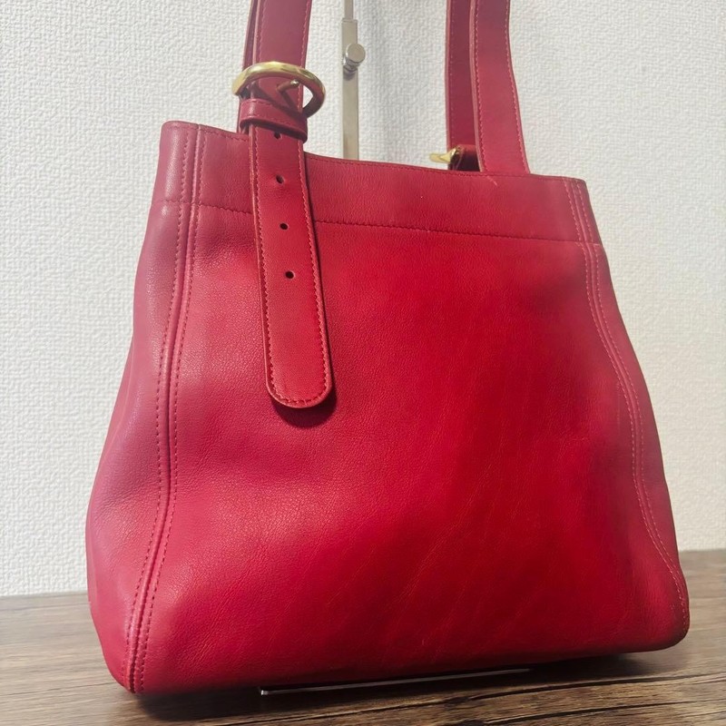 Coach 4157 Waverly Shoulder Bag Red Full Grain Leather Classic Vintage
