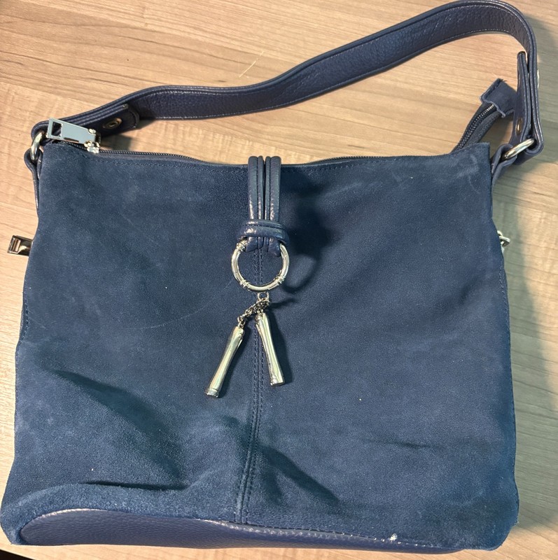 Women’s Purse in Blue Suede