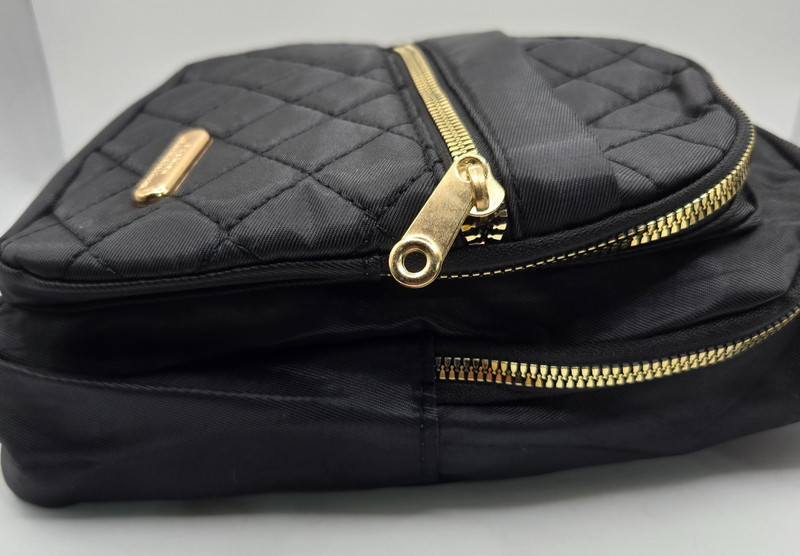 Single Strap Crossbody Backpack BLACK/GOLD Quilted Fashion Jingpin Creations New gallery