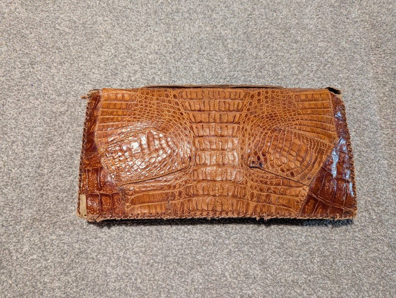 Vintage Alligator Bag Purse 13×6 Made In Cuba 1950s 60s Taxidermy