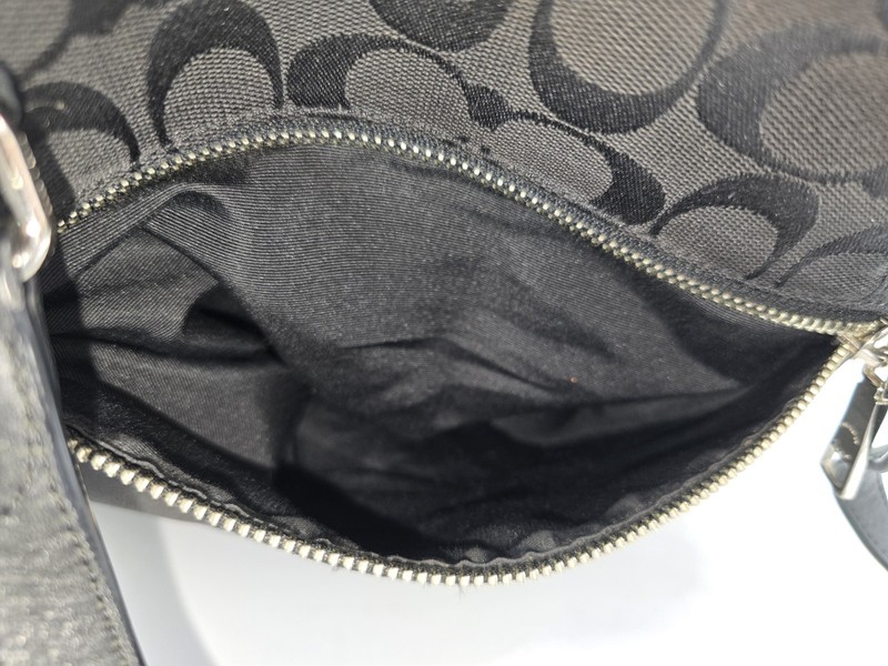 Coach Signature Zip Top Tote F36375 Black 13"x10"x4" gallery