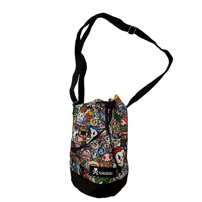 Tokidoki Drawstring Small Duffle Crossbody Bag Bucket Purse Straps Lightweight