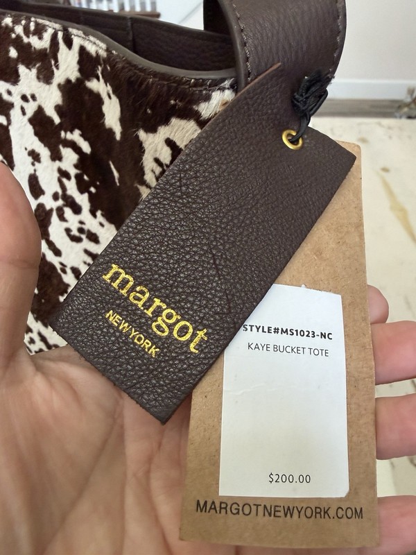 Margot New York Kaye Large Bucket Tote Bag Pony Hair Animal Print gallery