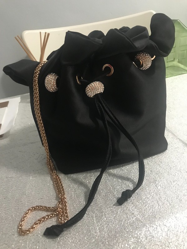 Sophia Webster Mini Bag handbag bucket nylon Black crossbag crossbody crystals