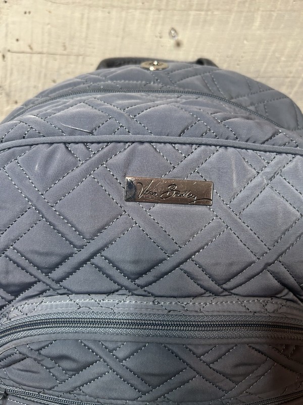 Vera Bradley Bancroft Gray Quilted Backpack Multi Zipper Pockets (D) gallery