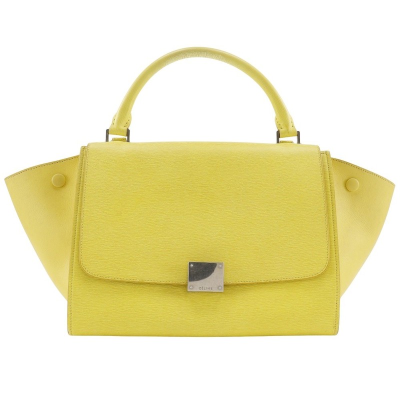 CELINE Trapeze Small Handbag 174683 yellow Calfskin Women