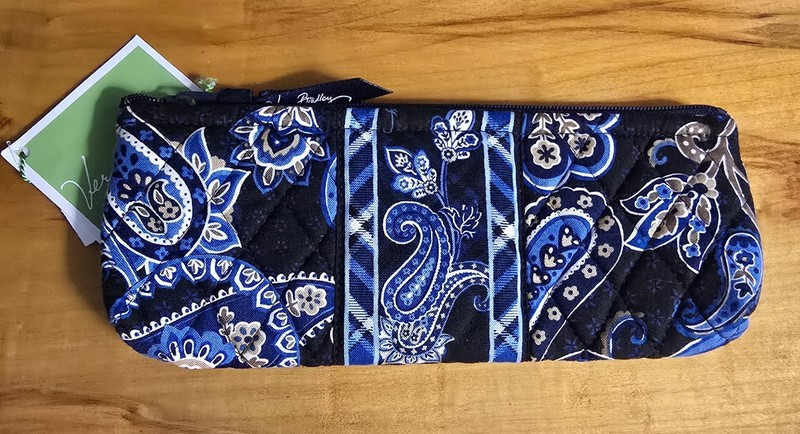 Vera Bradley Windsor Navy Brush & Pencil Case New with Tags Retired Pattern