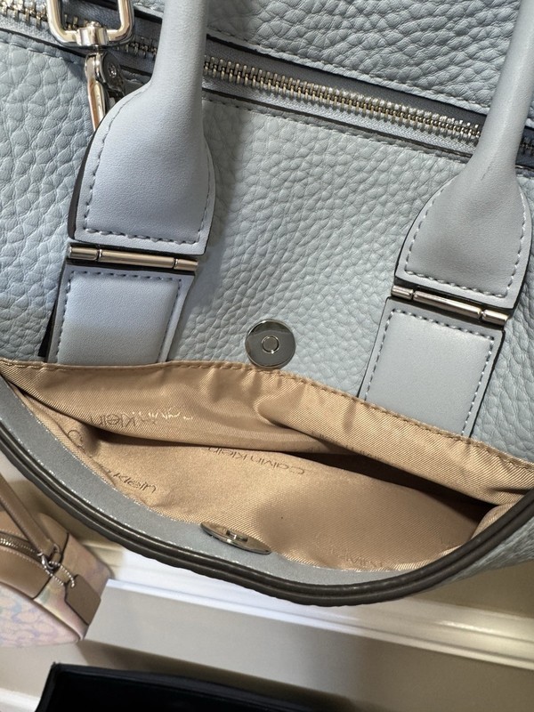 Calvin Klein Women's Jett Top Zip Satchel Dusty Blue Used Great Condition gallery