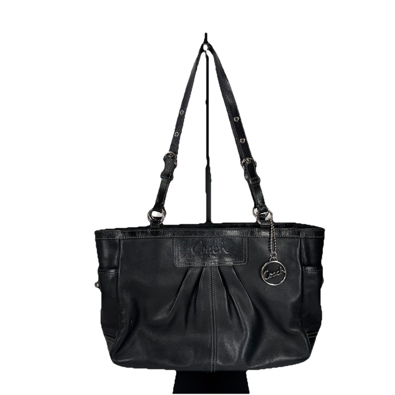 Coach Black Leather Medium Double Handled Gallery Shoulder Bag F13759