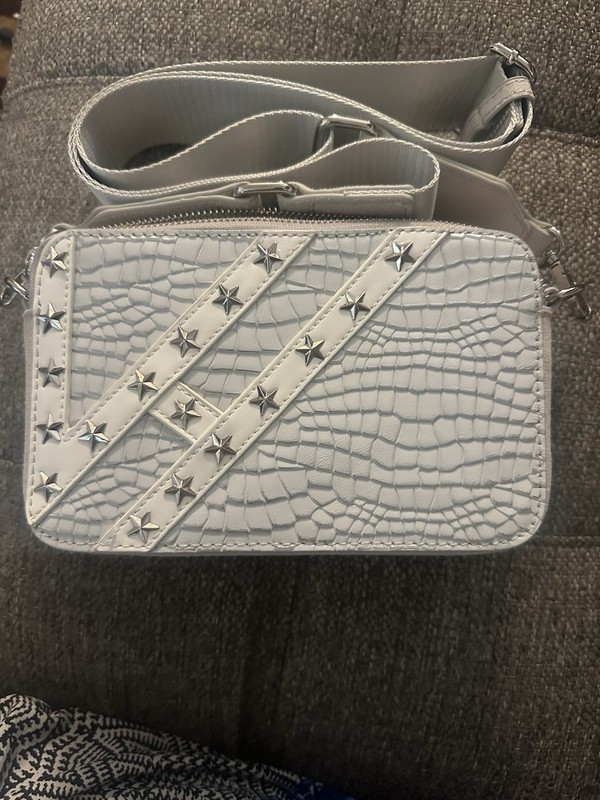 Vintage Havana Allie Crossbody Bag White Croc Star Studded Camera Bag VH GUC