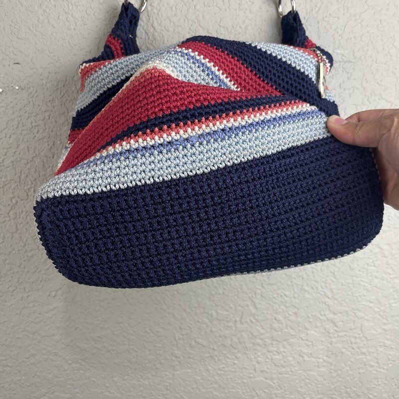 Lina crochet multicolor purse Mid Size Removable 15” strap 13”w x 11” H Great gallery