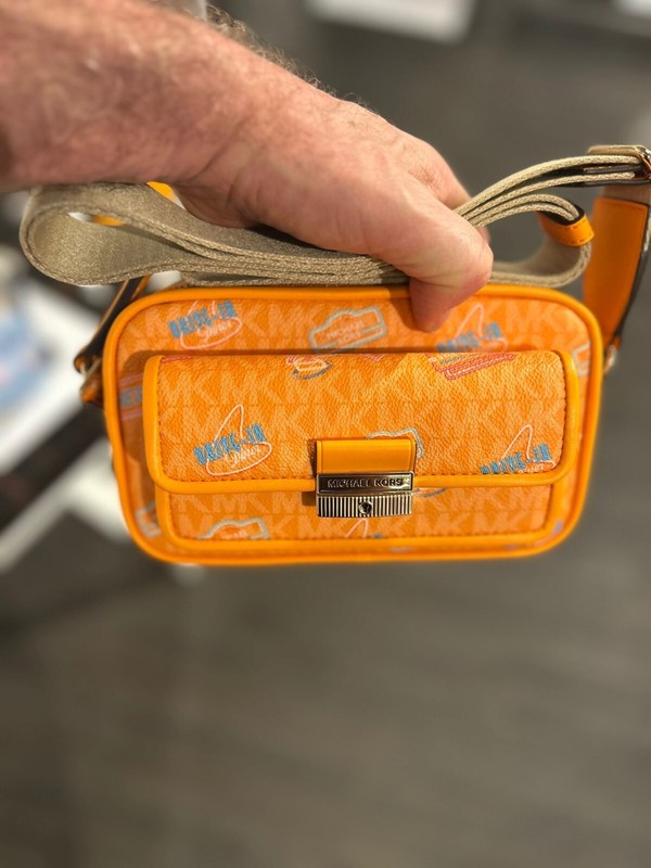 Michael Kors Bradshaw Women XS Camera Purse Crossbody Purse Bag Pop Orange MK