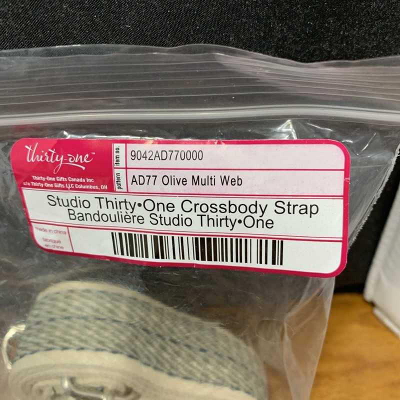 Thirty One Mix & Match Crossbody Strap Olive Multi Web AD77 NIP C8 gallery