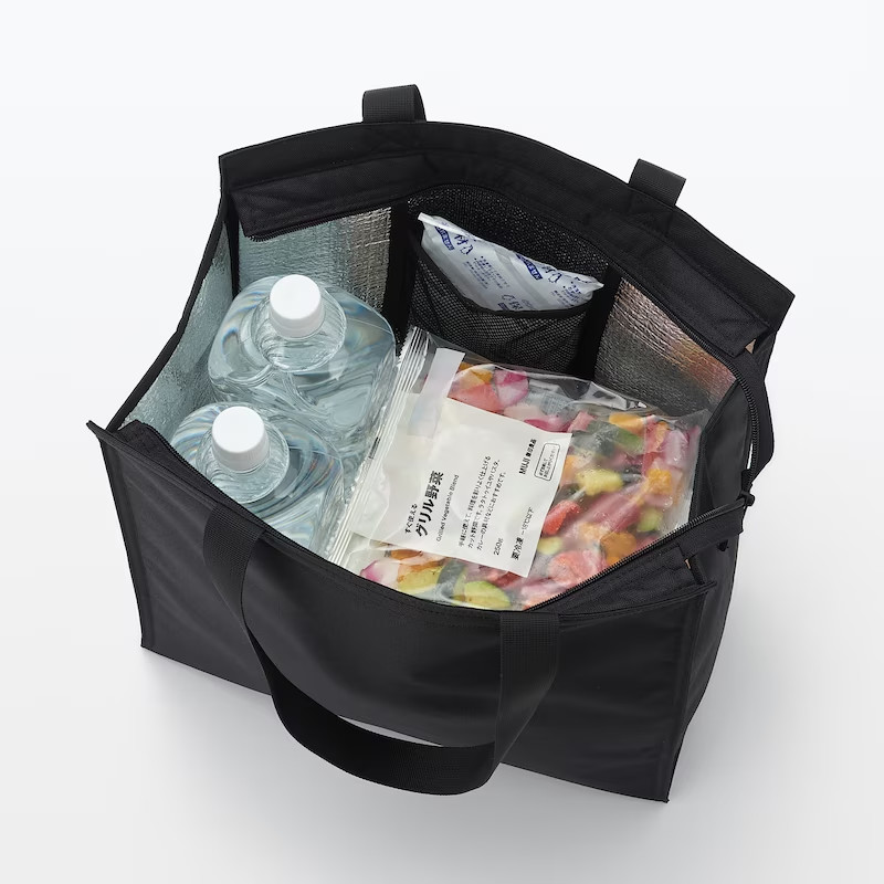 MUJI Large Grocery Shopping Bag Aluminum Lining Black FedEx gallery