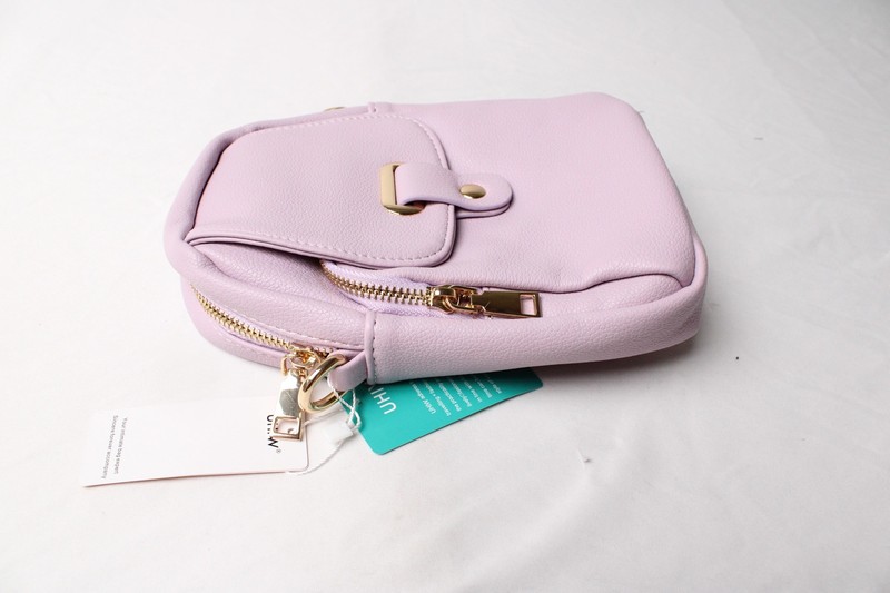 UHIW Women's Small Multi Zip Closure Crossbody Bag CA4 Purple One Size gallery