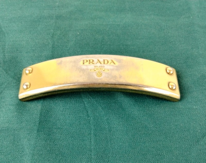 Prada Purse Handle Plaque Hardware Vintage 3 3/4″ x 7/8″