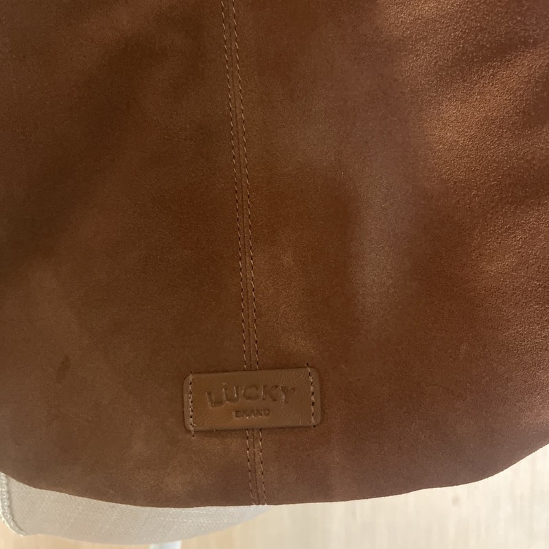 New LUCKY Nyra Soft Fringe Boho Suede Leather HOBO BAG Brown Tan Purse MSRP $228 gallery