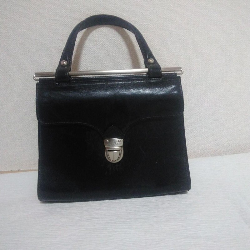 Jean Paul Gaultier Vintage Handbag Leather Black Metal Clasp Womens From Japan
