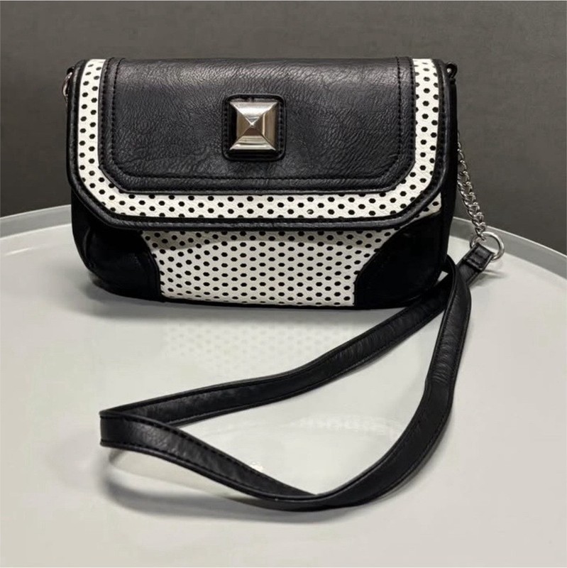 Used Charming Charlie Polka Dot Crossbody Purse