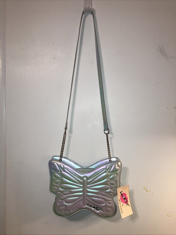 Luv Betsy Purse, Butterfly, Silver, 10 x 8 in, New
