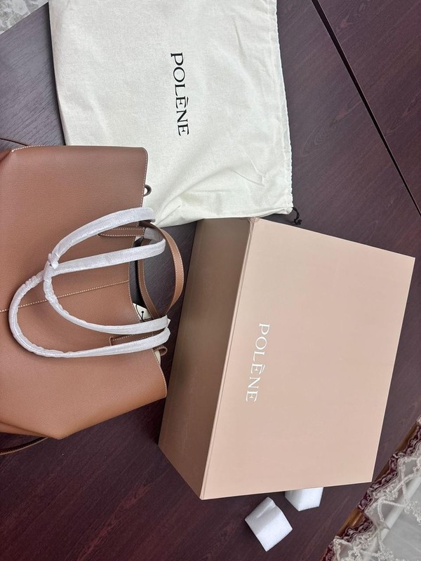 Polene Cyme Camel Big Size Leather Bag .Polene Camel Big Size