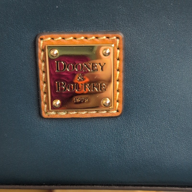 Dooney & Bourke Blue/Brown Medium Satchel Zip w/ Detachable Strap Outer Pockets gallery