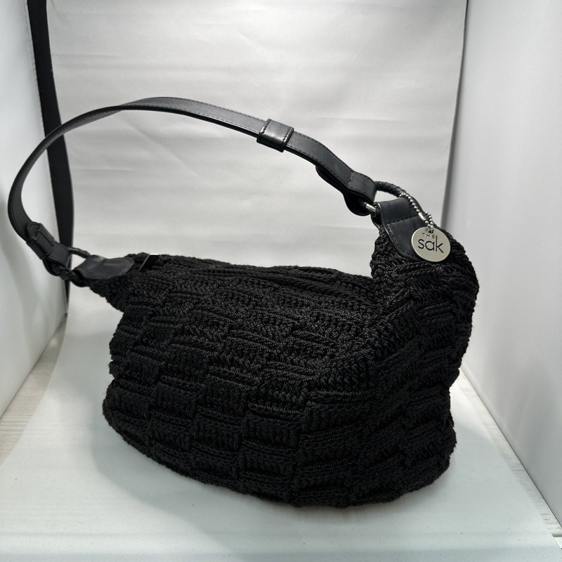 The SAK Elliot Luca Black Crochet Shoulder Purse Please see photos Minor Flaws