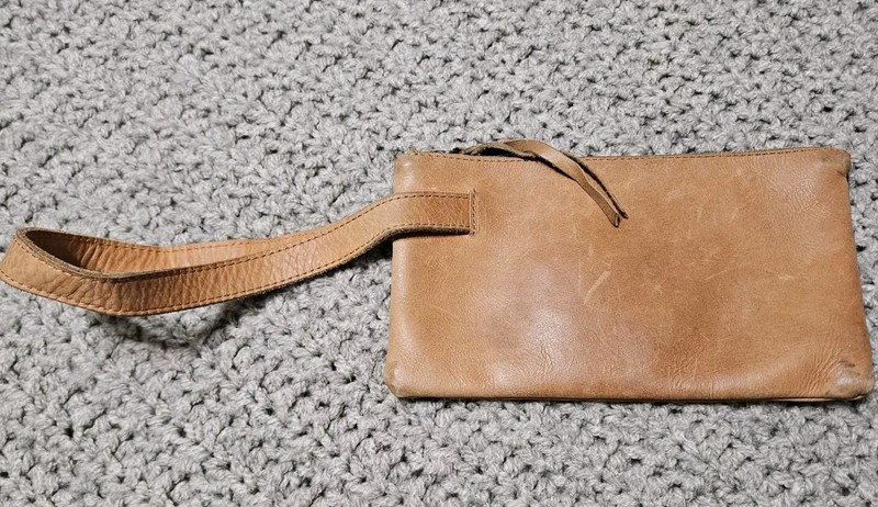 ABLE All Leather Bag Wristlet Purse Tote Nice Handmade Ethiopia Wallet