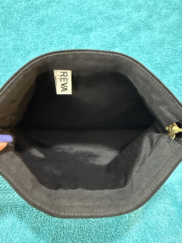 Vintage REVA Ultrasuede Black Clutch Shoulder Bag with Gold Chain Strap – 10”x8” gallery