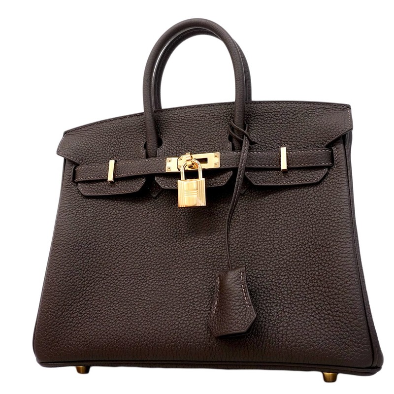 Auth [6fa1798-g] HERMES Handbag Birkin 25 Togo Beblanc Champagne Gold metal …