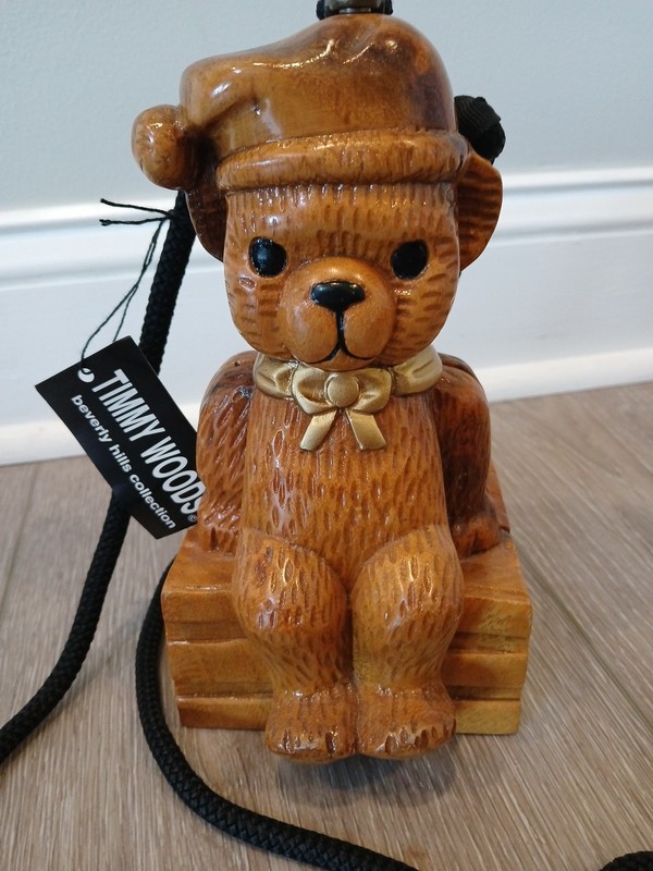 NEW Timmy Woods Of Beverly Hills Hand Crafted Wooden Purse bag-Teddy Bear NWT
