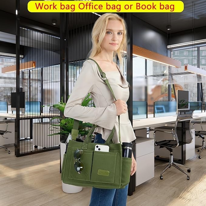 ZHMO Canvas Tote Bag for Women,Women's Bags Crossbody Bags Work Laptop Tote Bag gallery