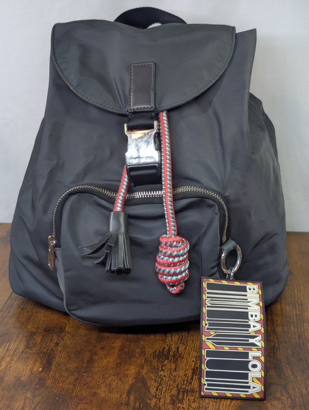 Bimba Y Lola Backpack Nylon Zip Pockets Black