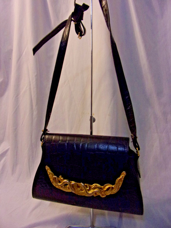 Vintage Glen Miller Ann Turk Lizard Gecko Leather Crocodile Embossed Bag