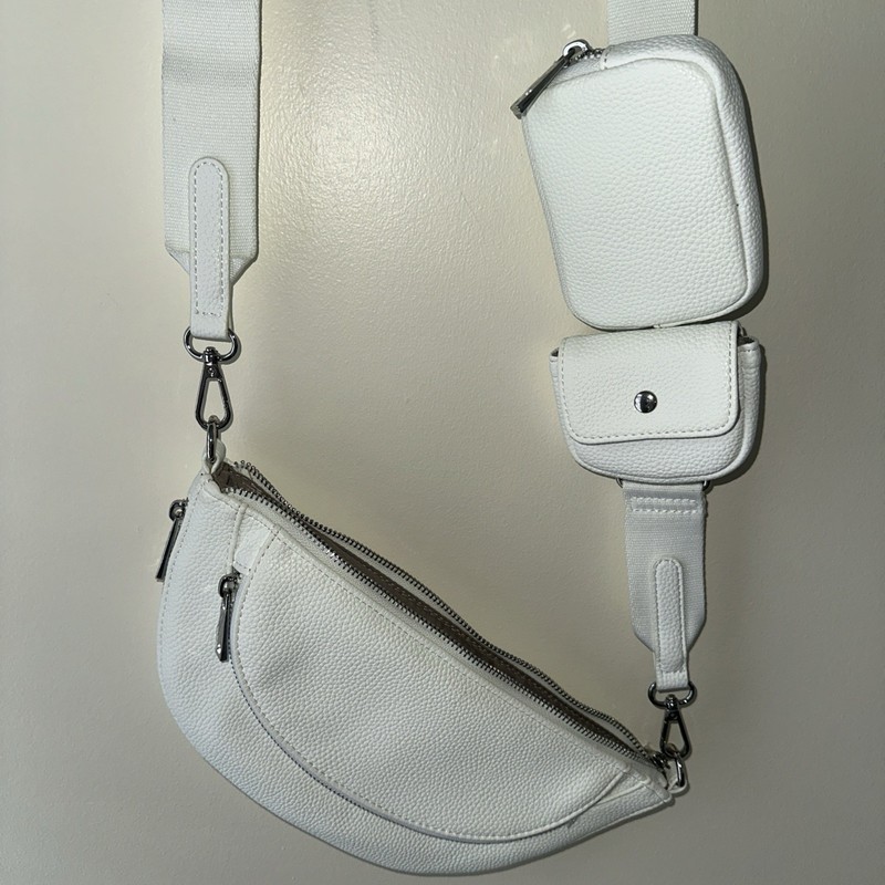 Sondra Roberts Shoulder Belt Bag Handbag Purse Man Made Material White gallery