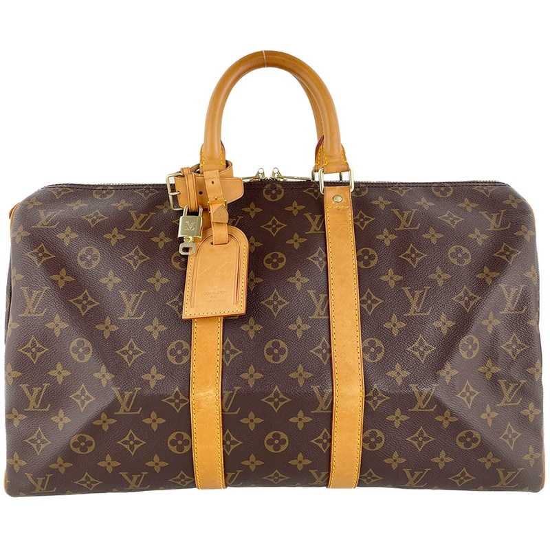 Louis Vuitton Monogram Keepall 45 Leather Fabric Brown Boston Bag 4490 gallery