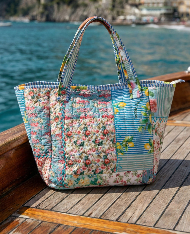 ANTICA SARTORIA 2026 PATCHWORK ROSES AND LEMONS HOBO FUN PURSE NWT