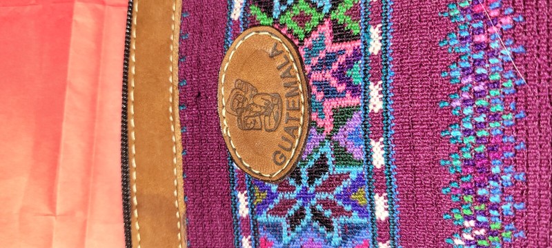 Guatemala Handmade Stitched Bright Colors Star Pattern Zip Top Small Hand Purse gallery