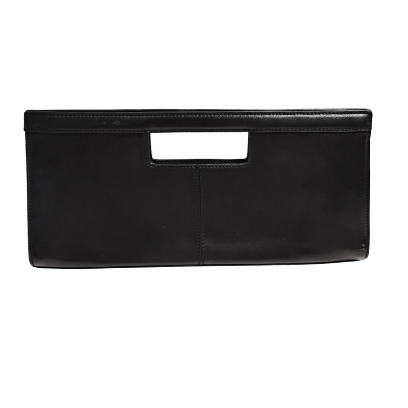 Alfani Leather Clutch | Black | Evening Bag | Small Purse | 14" x 6 1/2" gallery